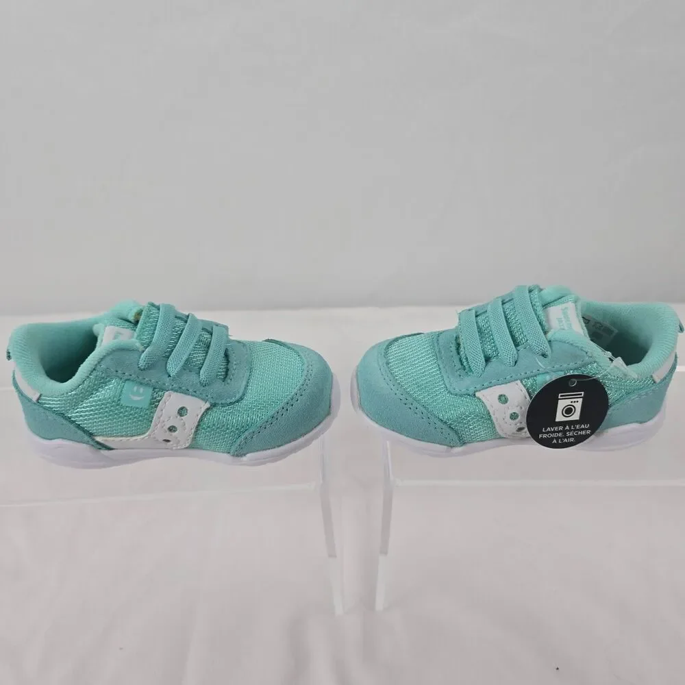 Saucony Girl's Sneakers Girl's 4 Wide Jazz Riff Turquoise White SL163016 NIB